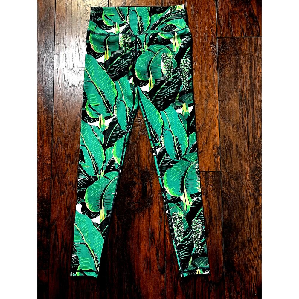 Dorothy Draper Athletic High Rise Green Leaf Legging Women's Size L